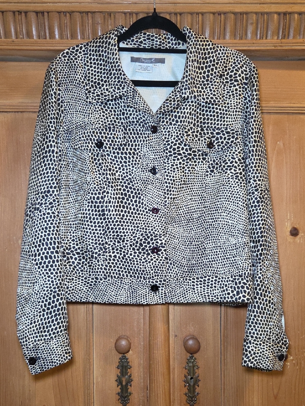 Vintage Maggy L Animal Print Silk Jacket